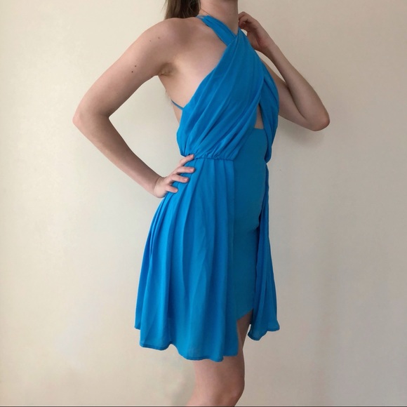 Asos Light Blue Cocktail Mini Dress - Picture 4 of 7